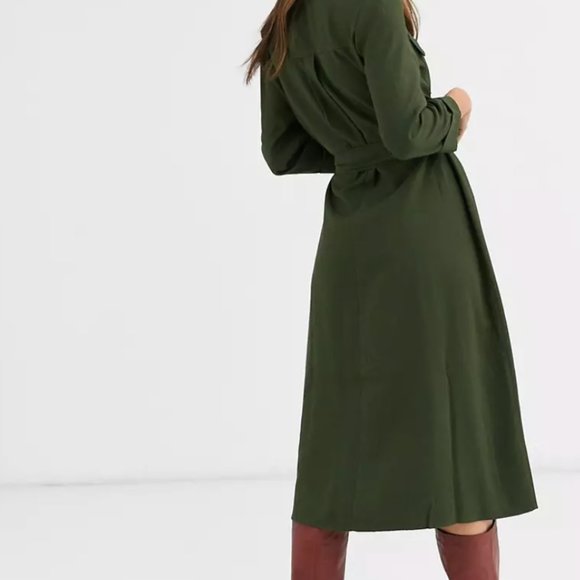 Warehouse Utility Midi Shirt Dress - Size 4 - Worn 2 times - Picture 2 of 4